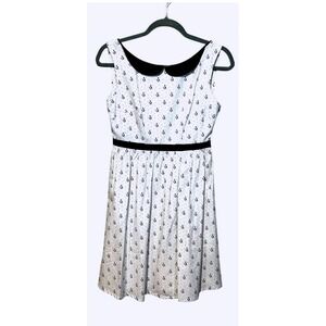 Ducks in a Row San Francisco Dress penguin black white collared bow small